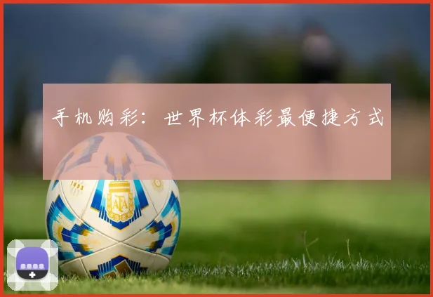 手机购彩：世界杯体彩最便捷方式
